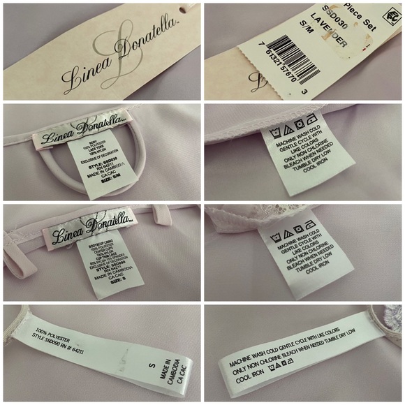 💜 Linea Donatella, Lavender Sherelle Babydoll Thong & Midnight Wrap Robe Set - Picture 16 of 16